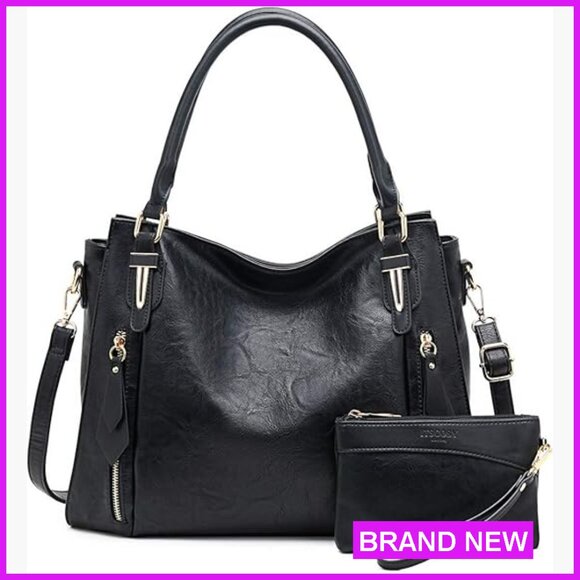 PU Leather Hobo Tote Bag Elegant Minimal Chic Adjustable Strap Large Capacity